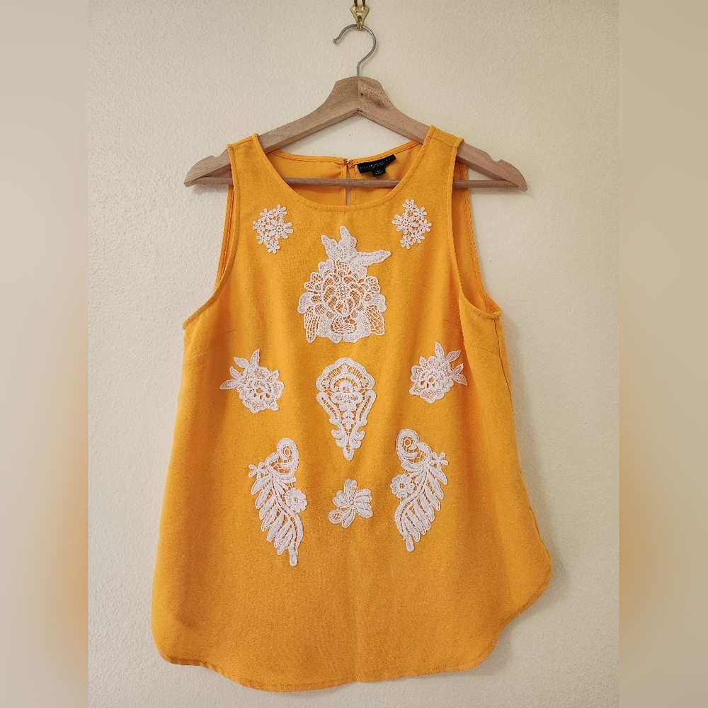 Victoria Beckham for Target Yellow Embellished Sleeveless Tank Top